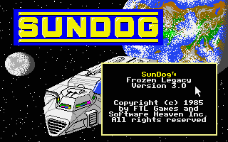 SunDog: Frozen Legacy title screen for Atari ST